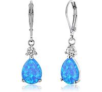 Milacolato Orecchini Pendenti Con Opale in Argento Sterling 925 Orecchini Pendenti Con Goccia Opale Creati In Oro 19 Carati Per Donna