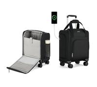 MILADA Bagaglio Espandibile Softside, nero, Underseat 16-inch, Business e viaggi brevi