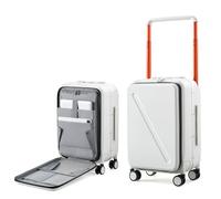 MILADA Bagaglio Valigia Bagaglio con manico largo, bianco, Carry-On 20-Inch, Bagaglio a mano con manico largo