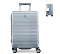MILADA Valigia espandibile con ruote girevoli a 360° e serratura TSA, Argento Artico, Carry On 20 inch