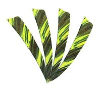 MILAEM 50pcs Tiro con L'Arco Piume di Freccia 4 Pollici Naturali Piuma Fletches Fletching per DIY frecce da Caccia Ala Destra (Giallo)