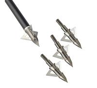 Milaem Freccia da Caccia in Acciaio 100 grani Punta di Freccia con 3 Lame affilate per frecce da Caccia (Confezione da 6)