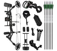 MILAEM Kit Arco Compound Adulti 30-70lbs Regolabile Arco da Caccia con Accessori 16"-31" Set di Arco Composto Mano Destra
