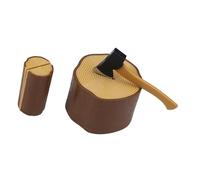 Milageto 1:12 Set di Ascia e di Legno per terrario, Statuetta, Micro Paesaggio, Modello Misto, Decorazione per casa delle Bambole, Mini Set di, Marrone Scuro