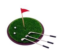 Milageto 1: 6 e 1:12 Scala Doll House Mini Golf Set, Props Miniature Decorazioni Fai -da -Te, Accessori per Bambole Bandiera Club Grass per Bambini
