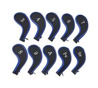 Milageto 10 Pezzi Copri Bastoni da Golf Contrassegnati con Cerniera Copri Testa da Golf Numerato Leggero e Portatile Accessori Sportivi per Allenamento, Blu
