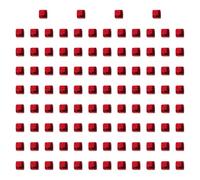 Milageto 100 pezzi di cubi acrilici, blocchi di gioco da tavolo, dadi vuoti a sei facce da 1 cm, giocattoli di allenamento sensoriale per l'immaginazione, Rosso