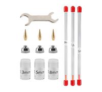 Milageto 11Pcs 0.3mm 0.5mm 0.8mm ugelli aerografo Forniture Mini chiave professionale con strumento di pulizia Ricambi aerografo per parti di ricambio