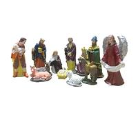 Milageto 12 Pezzi Gesù Manger Ornamento di Natale, Presepe in Stile Europeo, Presepe di Natale, Natività Figurine Display Set per Le Vacanze