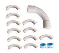 Milageto 12 pezzi raccordi a gomito per condotti con meccanismo e 2 nastri di tenuta, pratico adattatore flessibile multifunzionale per tubo flessibile per