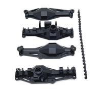 Milageto 2 Pezzi Alloggiamento Ponte Anteriore e Posteriore in Alluminio 6061 Alloggiamenti Dei Ponti Lavorato a CNC Ricambi per Modellisti, Modellini 1:12, Nero, 1 12
