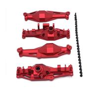 Milageto 2 Pezzi Alloggiamento Ponte Anteriore e Posteriore in Alluminio 6061 Alloggiamenti Dei Ponti Lavorato a CNC Ricambi per Modellisti, Modellini 1:12, Rosso, 1 12
