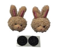 Milageto 2 Pezzi Decorazioni per Casco Ornamenti Cartoni Animati universali per Donne Ragazze Accessori Decorativi Attacco per Snowboard, Marrone