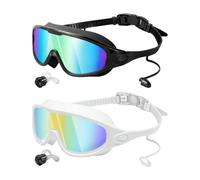 Milageto 2 Pezzi Occhialini da Nuoto per Piscina, Impermeabili, con Ampio Campo visivo, Comodi per Uomo e Donna, Leggeri, Regolabili, Style C