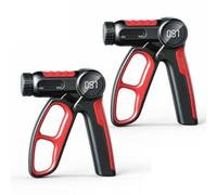 Milageto 2 Pezzi Pinza con Display Schermo Digitale Antiscivolo Allenatore della Presa della Mano Confortevole Allenatore della’avambraccio, Nero E Rosso