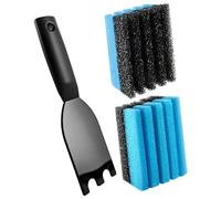 Milageto 2 Pezzi Raschietti per Griglia Raschietti per Padelle Utensili di Pulizia Barbecue Spatole per Residui Incrostati Materiale Plastica Spugne, Style a