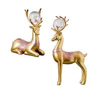 Milageto 2Pcs Figurine Sculture Souvenir Regali Opere d'Arte Ornamento Artigianato in Resina Alce Statue per Camera da Letto da Tavolo Armadio da
