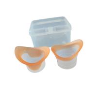 Milageto 2x coppette lavaocchi in silicone Kit coppette lavaocchi con custodia, Orangina