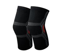 Milageto 2X Ginocchiere Protezione Ginocchiera Comoda Antiscivolo Manicotto a Compressione Ginocchiera Supporto Ginocchiera per Corsa Palestra Sollevamento PES, Red M