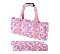 Milageto 3 Pezzi Borsa Mahjong Sacchetto Piastrelle Custodia Organizer Portatile in Poliestere con Compartimenti per Scatola Organizzazione Adatta a Gioco Tras, Rosa