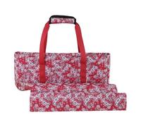 Milageto 3 Pezzi Borsa Mahjong Sacchetto Piastrelle Custodia Organizer Portatile in Poliestere con Compartimenti per Scatola Organizzazione Adatta a Gioco Tras, Rosso