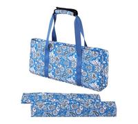 Milageto 3 Pezzi Borsa Mahjong Sacchetto Piastrelle Custodia Organizer Portatile in Poliestere con Compartimenti per Scatola Organizzazione Adatta a Gioco Tras, Blu