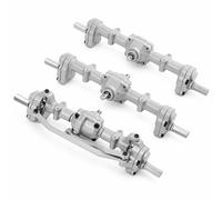 Milageto 3 Pezzi Ponti Elevated Metallici 1/16 Aumenta l'altezza da Terrain Set Assi Metallico molto Resistente Asse Ricambio, Argento