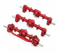 Milageto 3 Pezzi Ponti Elevated Metallici 1/16 Aumenta l'altezza da Terrain Set Assi Metallico molto Resistente Asse Ricambio, Rosso
