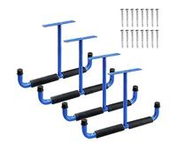 Milageto 4 pezzi gancio portaoggetti per garage sospeso gancio multiuso resistente per oggetti ingombranti skateboard, Blu