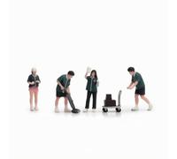 Milageto 4 Pezzi Miniature di Commessi con Carrello Dettagliate Figurine in 1:64 Realistiche Figure da Diorama per Collezionisti