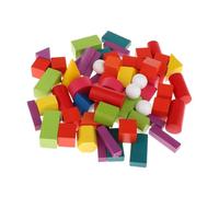 Milageto 60 Pezzi di Solidi Geometrici in Legno, Blocchi Geometrici, Geometria per Bambini, Forme 3D, Strumenti didattici per la Matematica per la Scuola