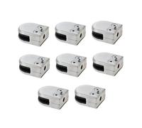 Milageto 8 pezzi Morsetto per vetro 8-10 mm Supporto per laminato con retro piatto in acciaio inossidabile per fissaggio vetro per balaustra interna/esterna, Curvo
