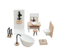 Milageto 8 Pezzi Set da Bagno in 1:12 Dettagliato Arredo Bagno in Miniatura Grazioso Accessori per Casa Delle Bambole