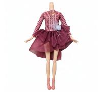 Milageto Abito per Bambola Set Due Pezzi Maglia a Maniche Lunghe con Paillettes Gonna in Tulle Petticoat Voluminoso Scollo Traforato di Tendenza Materiale in, I3