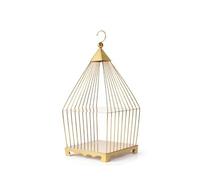 Milageto Alzata per Dolci Espositore Torta Dessert Stand Piattaforma Vassoio Design a Gabbia con Base Quadrata Punta E Gancio , Gabbia Per Uccelli A Diamante A Due Strati Dorata