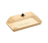 Milageto Alzata per torte, vassoio da portata con coperchio, elegante piatto multifunzionale, supporto per dessert per matrimoni, ristoranti, pasticcerie, Ambra