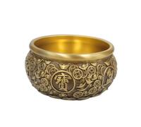 Milageto Bacinella Ornamentale in Ottone | Oro, perficie Liscia, Ciotola con Bordo Circolare, per Ufficio, 12CM