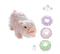 Milageto Bambola forma di, giocattolo educativo con, fasce per capelli, grembiuli, accessori per foto, animale in silicone, Bianco