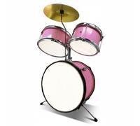 Milageto Batteria Jazz Giocattolo Facile da Suonare Set di Batteria Mini Educativo Mini Drum Set per Bambini, Principianti, Rosa Carino