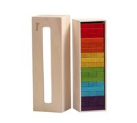 Milageto Blocchi Impilabili per Bambini Gioco Torre Equilibrio Mattoncini in Educativo Motricità con Scatola Porta Pezzi Finestra, Array, Tutti I Colori, Tutti I Colori - Torre Impilabile WZMM
