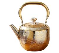 Milageto Bollitore da 1,6 L, accessorio resistente al calore, regalo robusto, bollitore per acqua, scaldalatte per campeggio, ristorante, cucina, casa, Oro