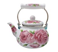 Milageto Bollitore per Il tè smaltato Teiera Turca Scaldalatte con Impugnatura Comoda Brocca per l'acqua Pentola in Smalto Floreale per Acqua Fredda per Feste, Stile D