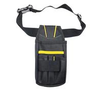 Milageto Borsa da cintura organizer portatile con clip in metallo, portaoggetti in vinile, grande capacità, nera