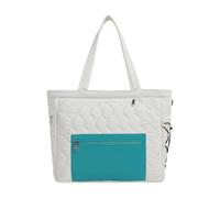 Milageto Borsa da Palestra/Palestra/Borsa a Tracolla per Badminton, può Contenere 2 Racchette, Borsa Porta Racchette con Scomparto per Scarpe, Bianco