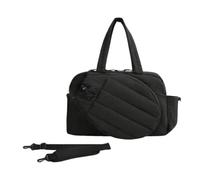Milageto Borsa da Tennis per Donna, Borsa Porta Racchetta con Scomparto per Scarpe, Borsone Sportivo Impermeabile con Tasche Laterali, Nero