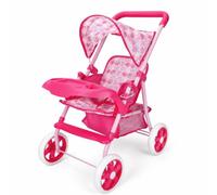 Milageto Carrello Giocattolo Bambini Passeggino Bambola Carrozzina Gioco Mini con Telaio Robusto E Cappottina in Tessuto Sedile, style to 3