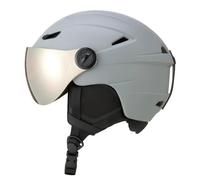 Milageto Casco con Visiera Antiimpatto | Calotta in PC Polipropilene, Casco con Visiera Integrata, per Sport Invernali, Snowboarder, Grigio Chiaro, M