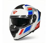 Milageto Casco Integrale Casco Cascos Elmetto Casco da Strada con Parasole Integrato E Visiera Trasparente Calotta Solida PC Progetto Aerodinamico Riduce, Cavaliere Tricolore, XXL