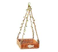 Milageto Casetta per Uccelli da Appendere alla Gabbia, Imitazione Rattan, Decorativa, per pappagalli, conuri, inseparabili e Altri Uccelli, Piazza