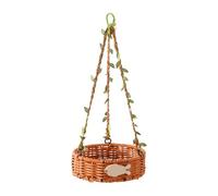 Milageto Casetta per Uccelli da Appendere alla Gabbia, Imitazione Rattan, Decorativa, per pappagalli, conuri, inseparabili e Altri Uccelli, Girare